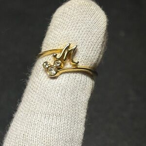 Disney gold tone crystal ring size 6